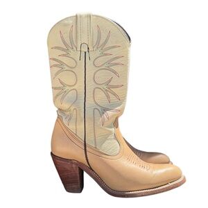 Tan and Cream VINTAGE FRYE Western Boots